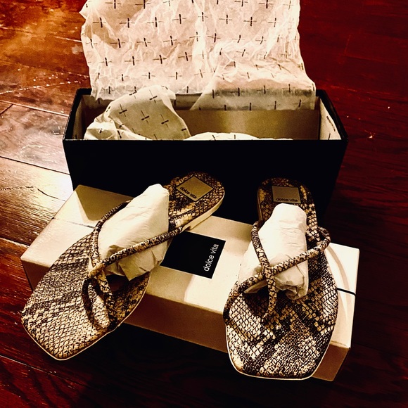 NIB DOLCE VITA SZ7.5 Stone Snake print Stella Sand - Picture 12 of 12